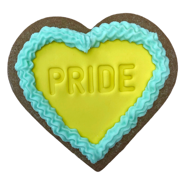 Sweet Mickie Pride Cookies with royal icing frills in rainbow colours