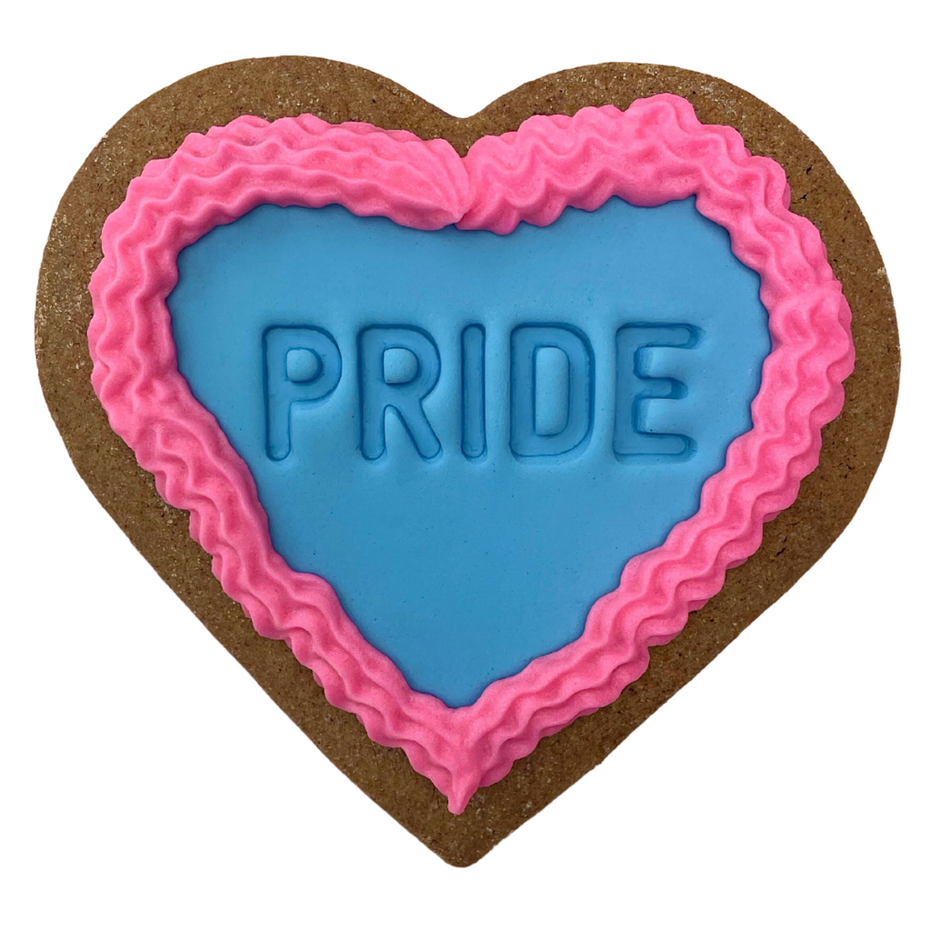 Sweet Mickie Pride Cookies with royal icing frills in rainbow colours
