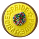 Sweet Mickie Pride Cookie with pride quote and star detail, a chocolate freckle on yellow icing and a gingerbread cookie