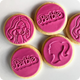 Personalised fondant cookie available in multiple icing colours