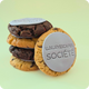 Handmade chunky cookie with personalised fondant plaque