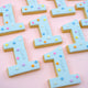 Personalised birthday number cookie with custom name, handmade fondant cookie by Sweet Mickie Melbourne