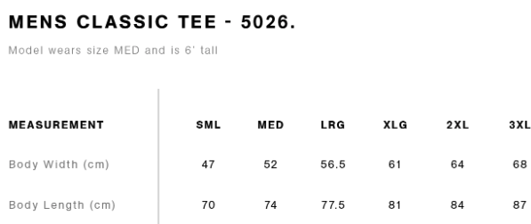 size guide t-shirt sweet mickie