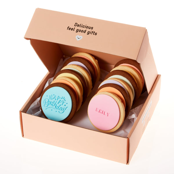 12 pack happy birthday custom name gift delivery cookie