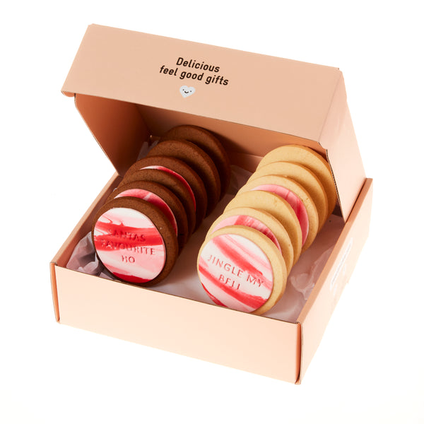 Naughty christmas cookies in red and white marble perfect for a cheeky gift available for naitonal delivery
