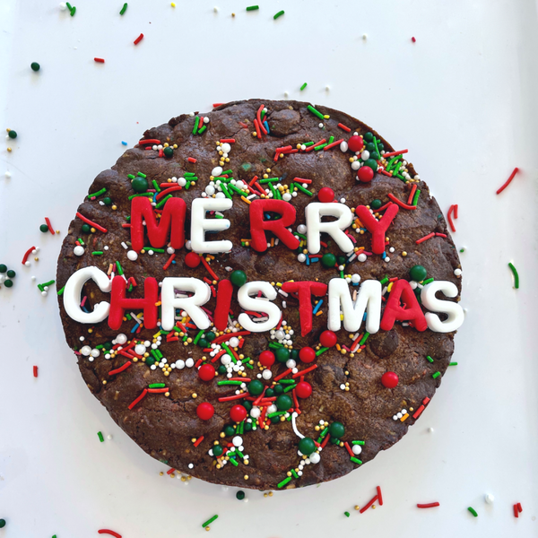 merry christmas chocolate cookie cake