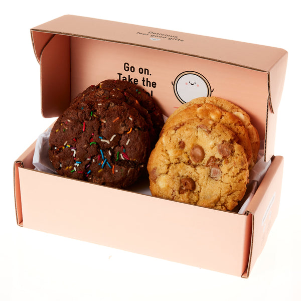 6 PACK cake face and white chocolate cookies delivered gift sweet mickie