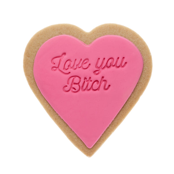 love you bitch cookie gift delivery melbourne same day pink quote cookie