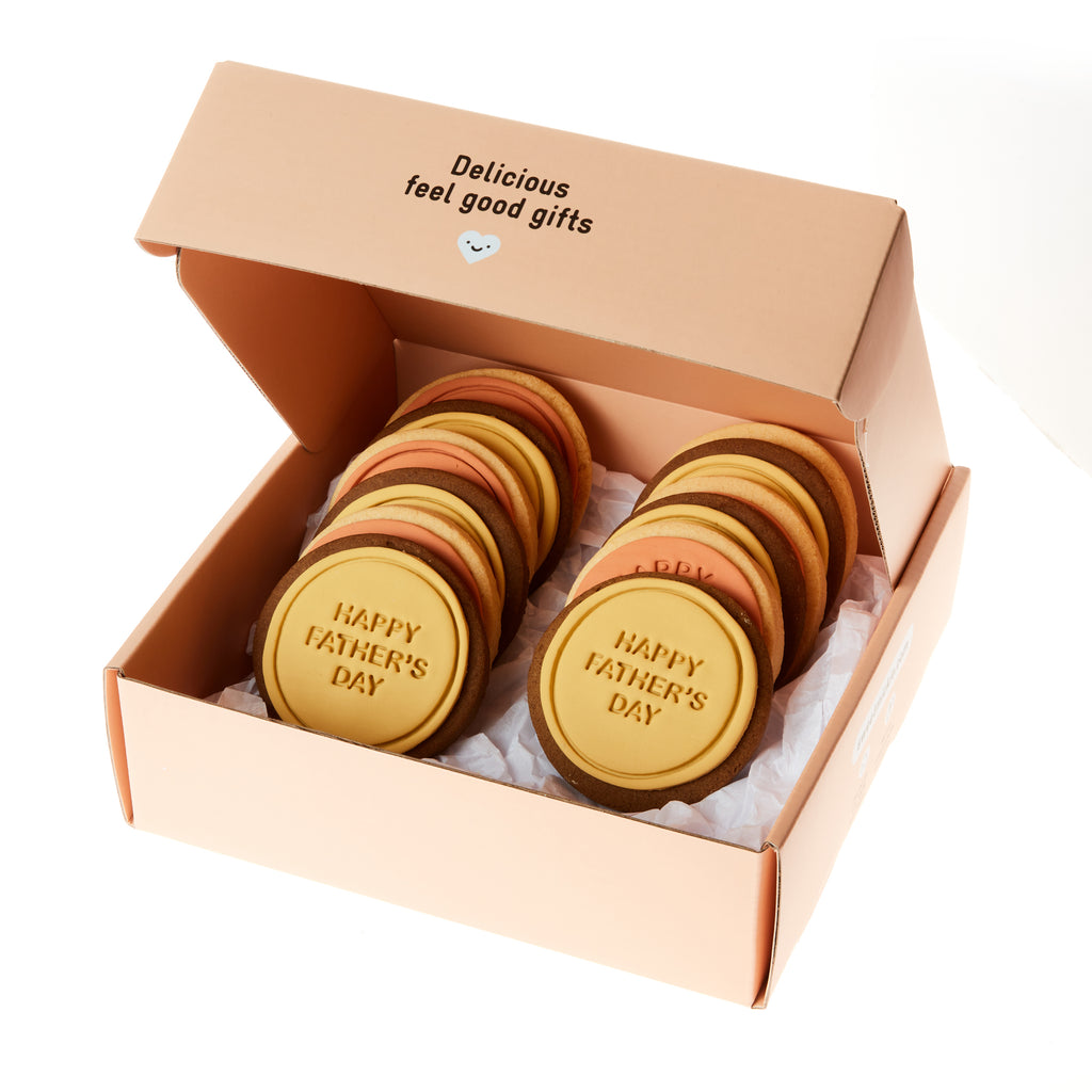 Sweet Mickie Happy Father's Day cookies in vanilla shortbread and ginger - 12 pack