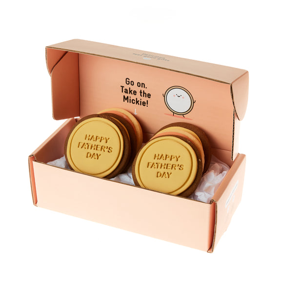 Sweet Mickie Happy Father's Day cookies in vanilla shortbread and ginger - 6 pack