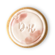 Sweet Mickie wedding cookies with custom initials and heart with watercolour