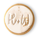 Sweet Mickie wedding cookies with custom initials and gold flecks