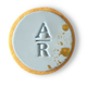 Sweet Mickie wedding cookies with custom initials gold flecks