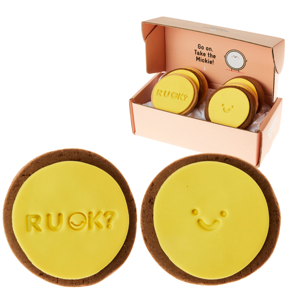 Sweet Mickie R U OK? Day cookie gift delivery corporate cookies smiley face